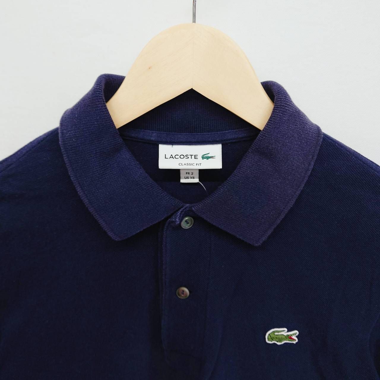 LACOSTE ラコステ 半袖 ポロシャツ ネイビー ワンポイント 鹿の子 