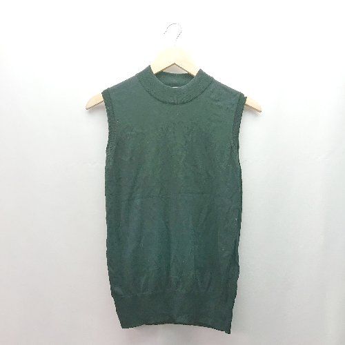 ◇ Steven Alan クルーネック 薄手 秋向け 無地 大人カジュアル ノースリーブ セーター 表記なし ブラック レディース E 【1309040055117】
