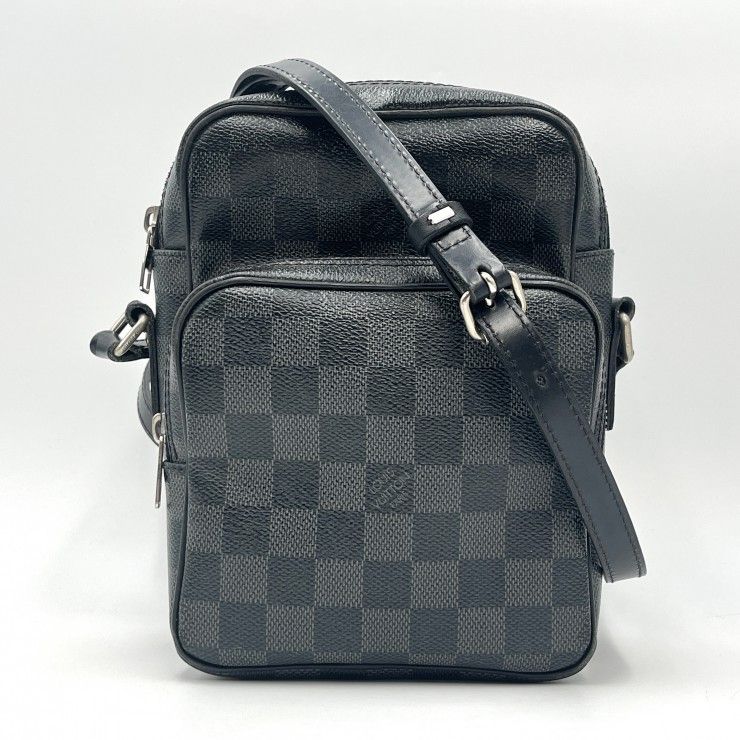 LOUIS VUITTON（ルイヴィトン）ダミエ・グラフィット レム ヴィンテージ ショルダーバッグ クロスボディバッグ ブラック グレー メンズ N41446【中古】