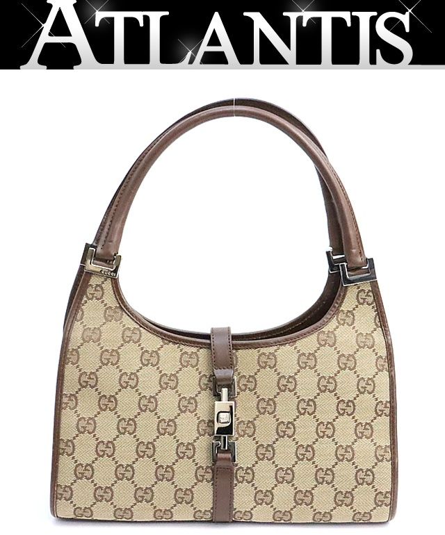 グッチ GUCCI ジャッキー ハンドバッグ スモール ブラウン GGキャンバス×レザー 【74746】