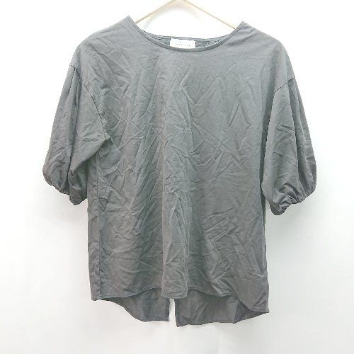 ◇ greenlabelrelaxing プルオーバー バックスリット ボリューム袖 半袖 カットソー 表記なし グレー レディース E 【1309040084377】