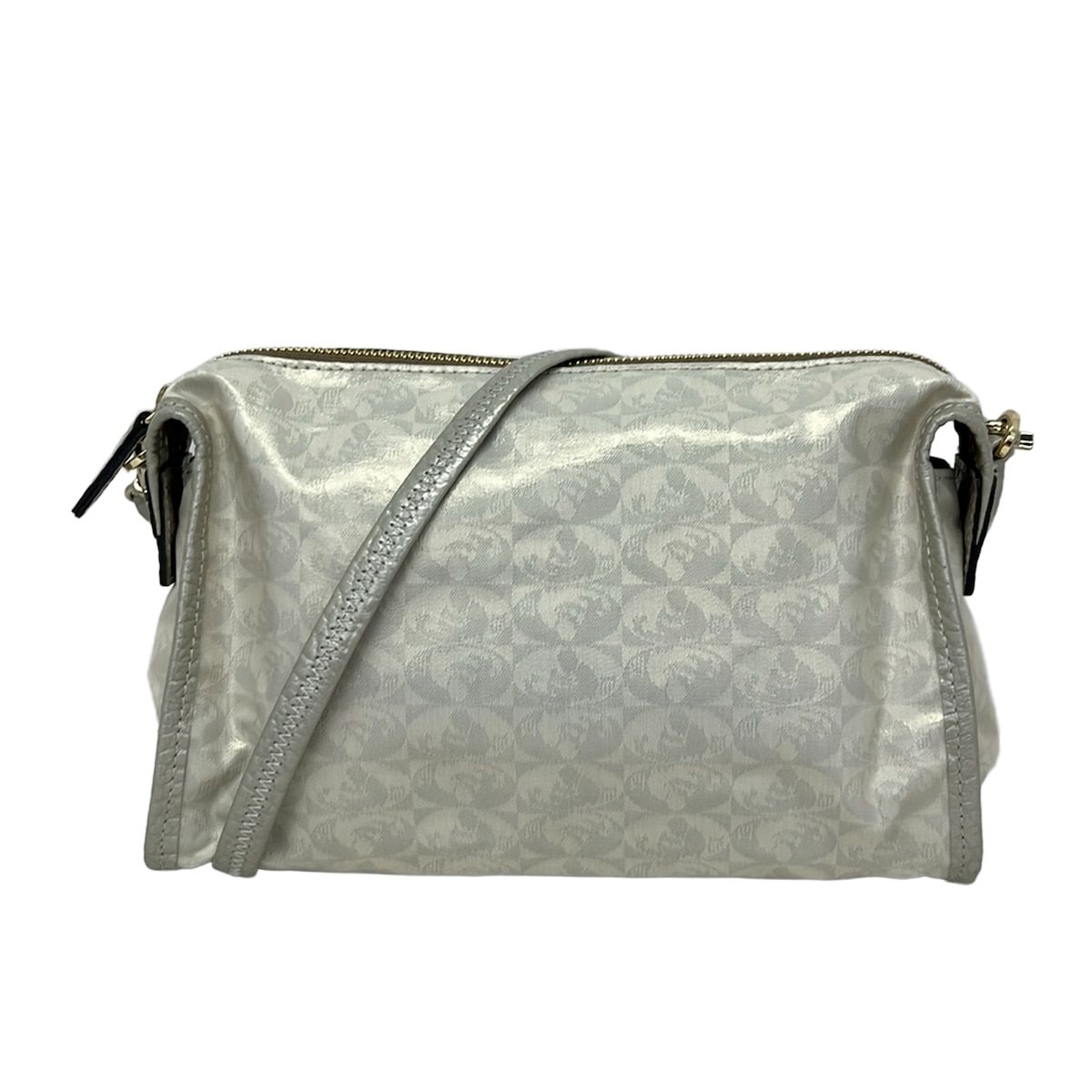 PELLE BORSA(ペレボルサ) ショルダーバッグ - アイボリー×ライトグレー ストラップ着脱可 レザー