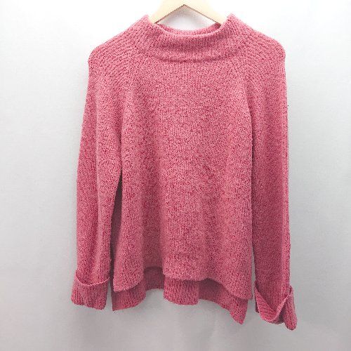 ◇ beams heart セーター プルオーバー カジュアル モックネック スリット 長袖 ニット 表記なし ピンク レディース E 【1309040084919】