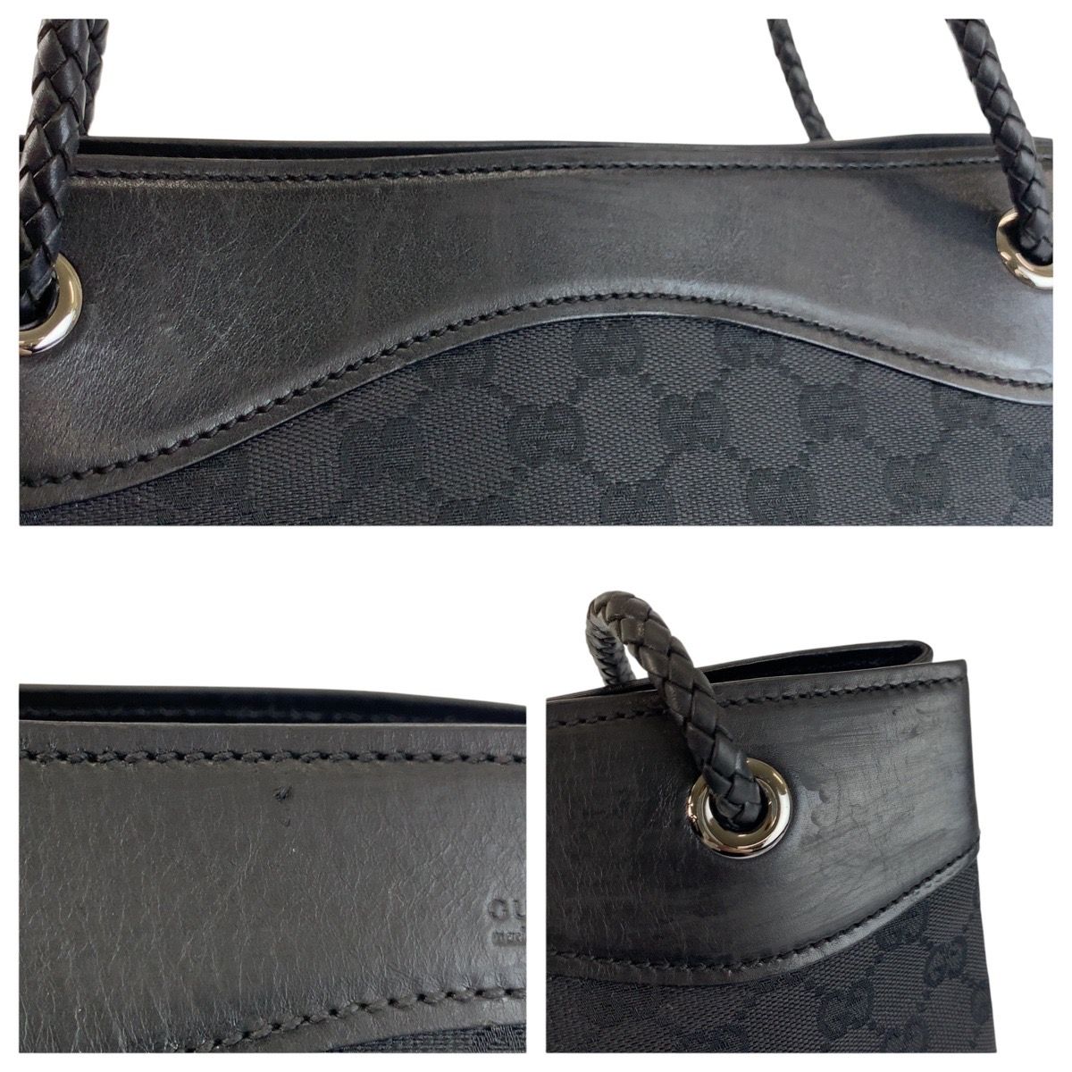 GUCCI グッチ ブラック 黒 GGキャンバス/レザー 109141 トートバッグ 