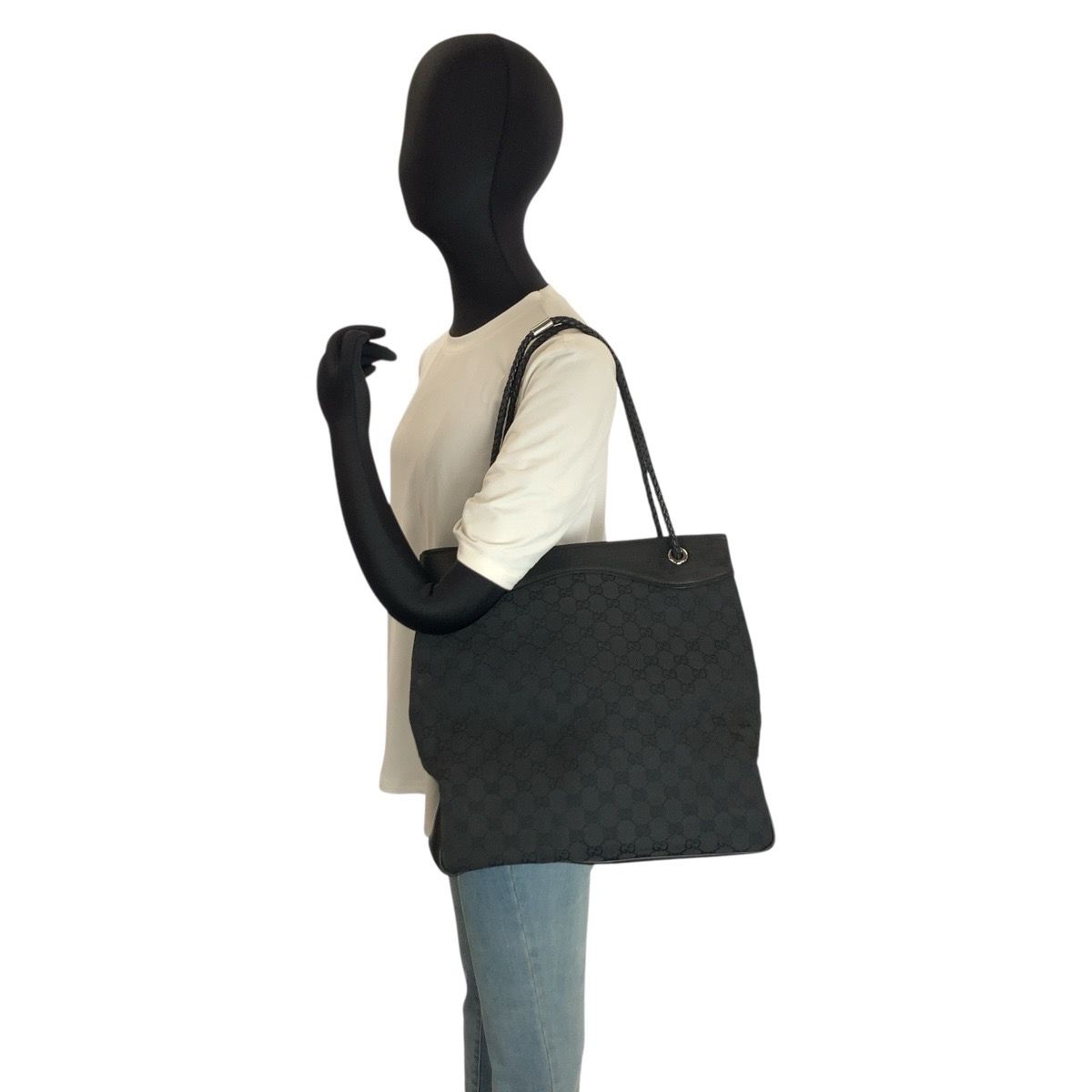 GUCCI グッチ ブラック 黒 GGキャンバス/レザー 109141 トートバッグ 