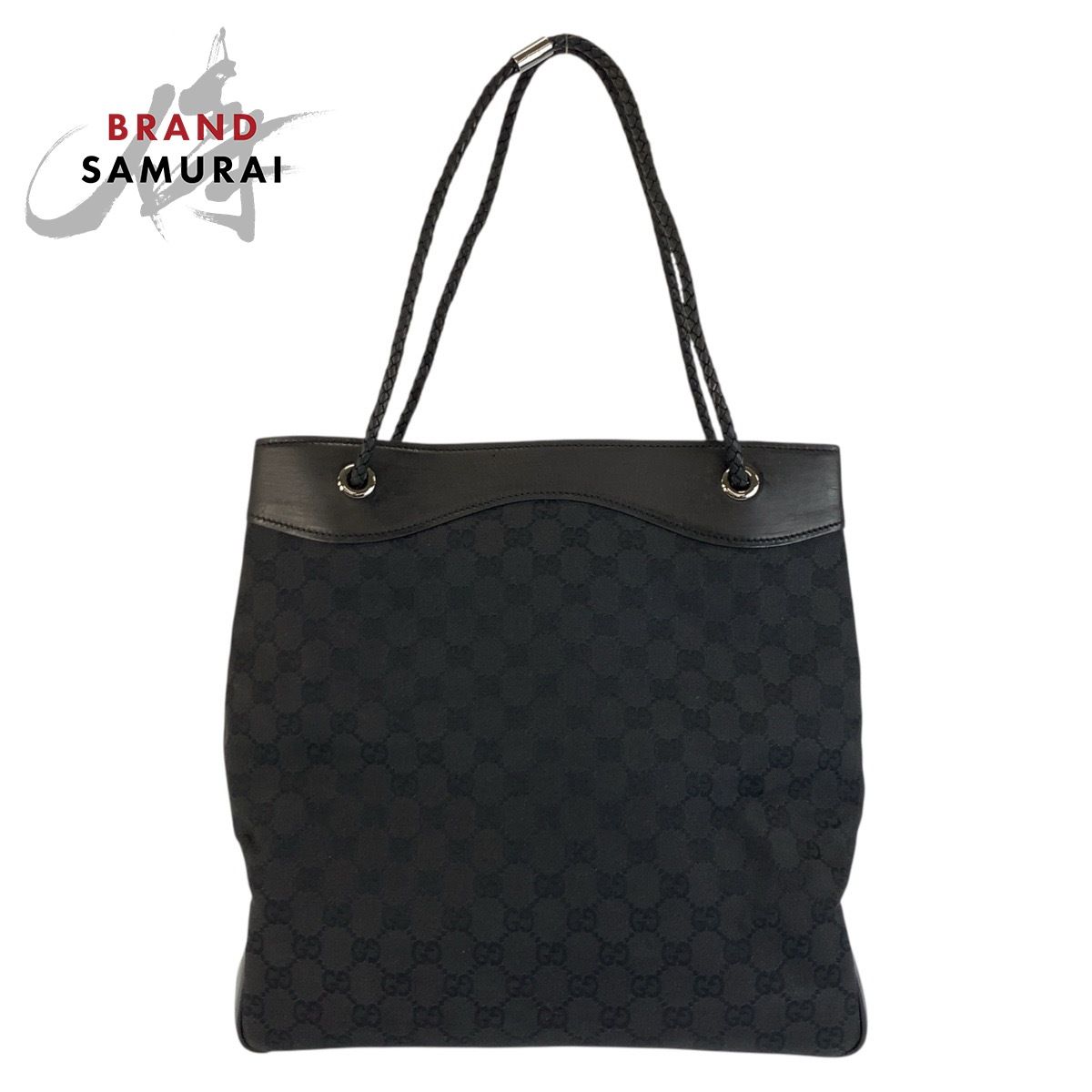 GUCCI グッチ ブラック 黒 GGキャンバス/レザー 109141 トートバッグ ショルダーバッグ レディース 602273【中古】