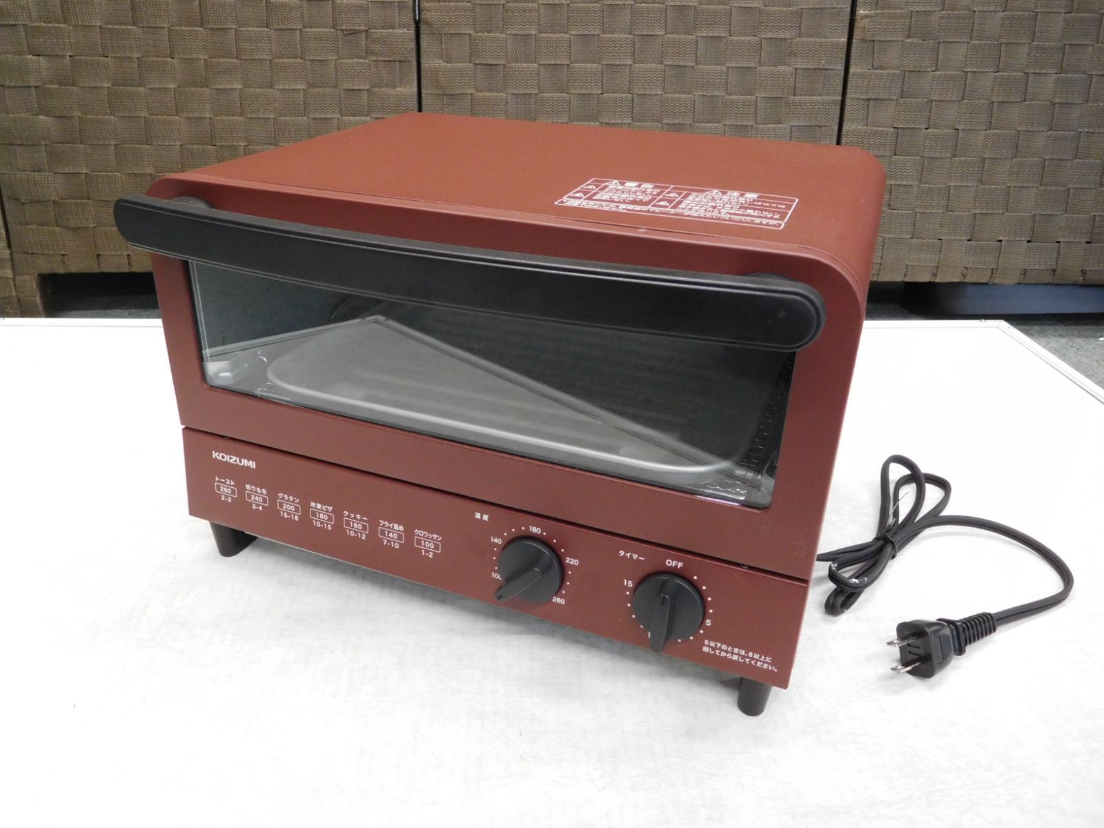 コイズミ オーブントースター KOS-1218/R レッド 2026年製 未使用品【M0767】