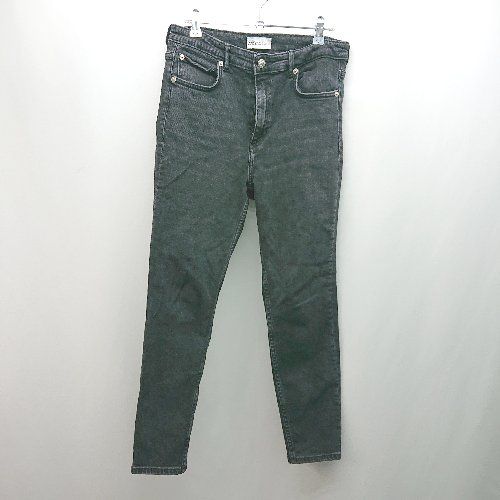 ◇ ZARA ザラ デニム カジュアル ウエストファスナー ジーンズ サイズ40 ブラック レディース E 【1309040098558】