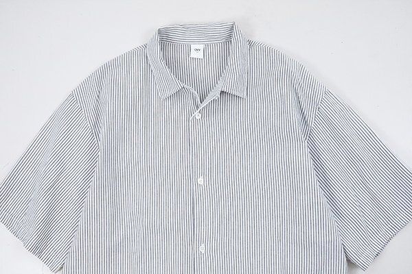 OVY ◆ 60's Open Collar Short Sleeve ストライプ柄 オープンカラー 半袖 シャツ 黒/白 XLサイズ オヴィー ◆MU23 7,920円