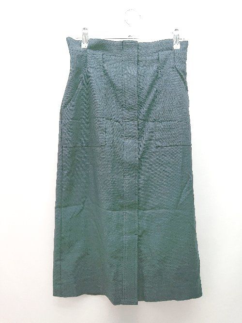 ◇ NOLLEY'S sophi バックウエストゴム スリット ファスナー 膝丈 タイト スカート サイズ36 ネイビー レディース E 【1309250008880】