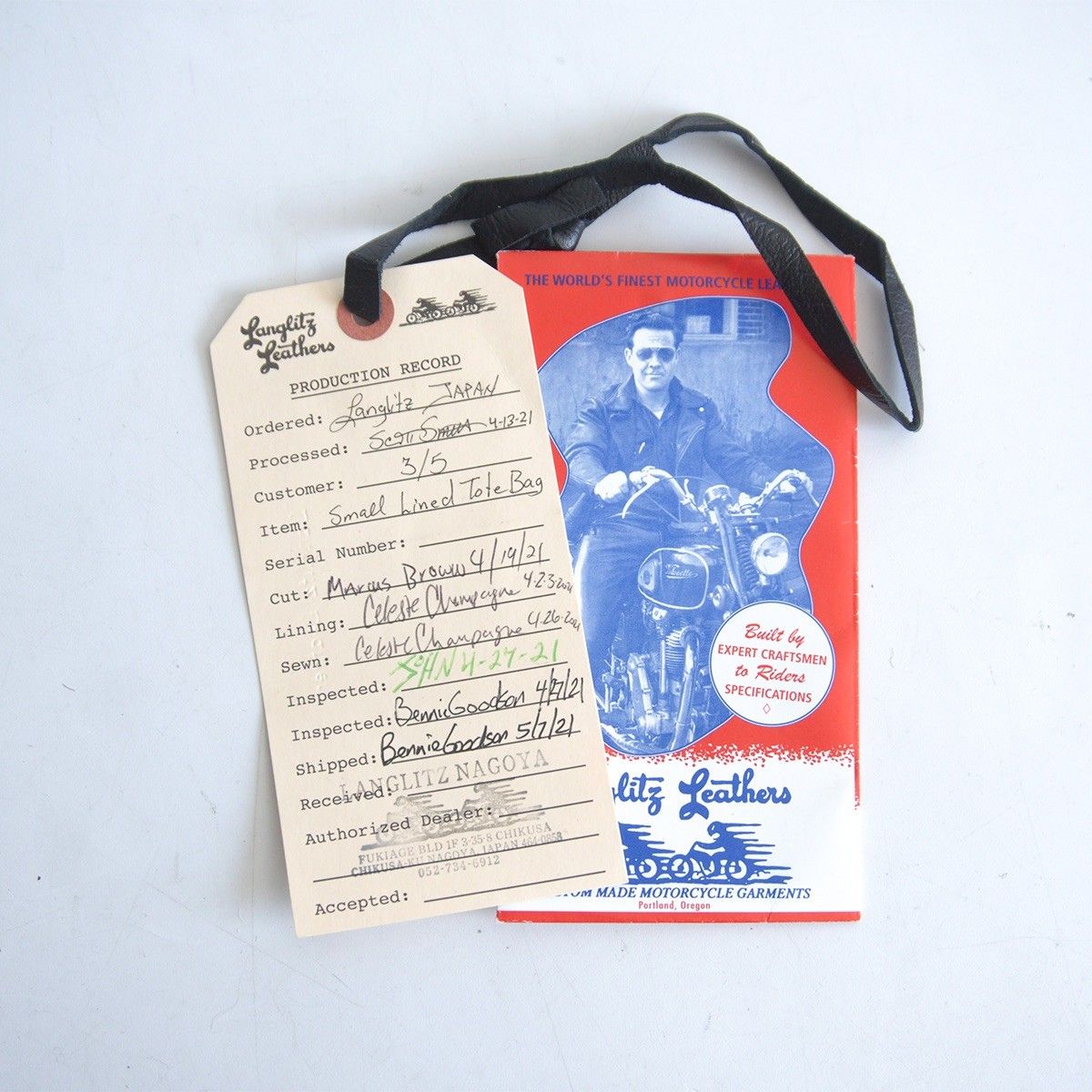 美品】Langlitz Leathers【Small Tote Bag Padded Pocket W/Lining