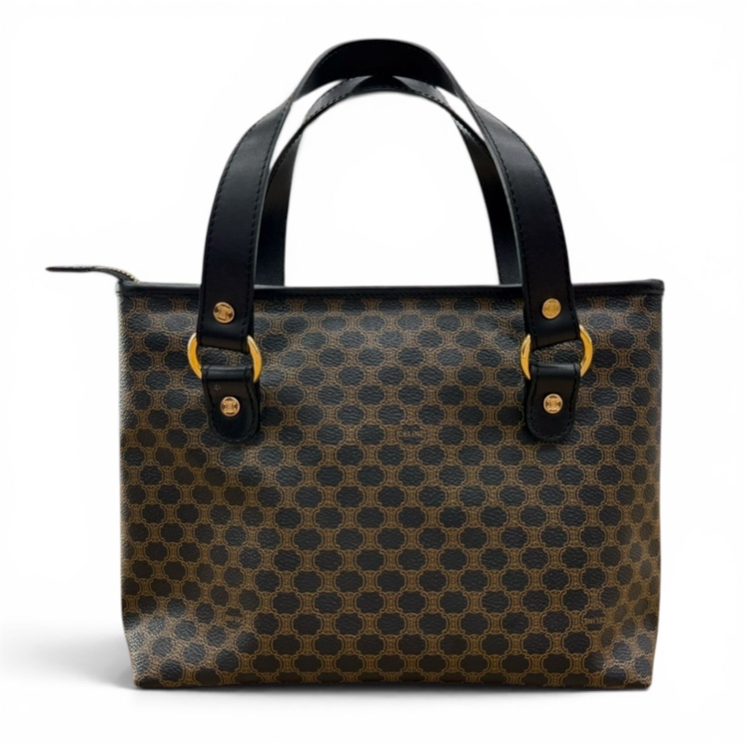 vintage ヴィンテージ セリーヌ CELINE マカダム 総柄 ハンドバッグ トートバッグ hand bag tote bag 保存袋付き キングラム[19]