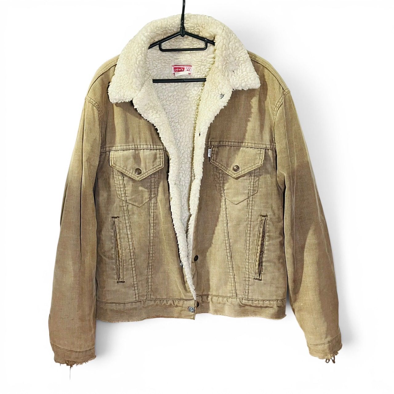 【kk/5.13】Levi's（リーバイス）ベージュ 70608 コーデュロイボアジャケット サイズ42