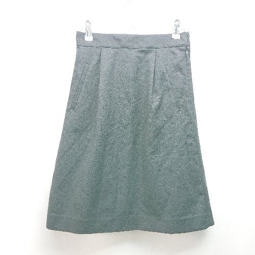 ◇ Sonny Label 無地 バックウエストゴム タック 膝丈 タイト スカート サイズF ダークグレー レディース E 【1309250030744】