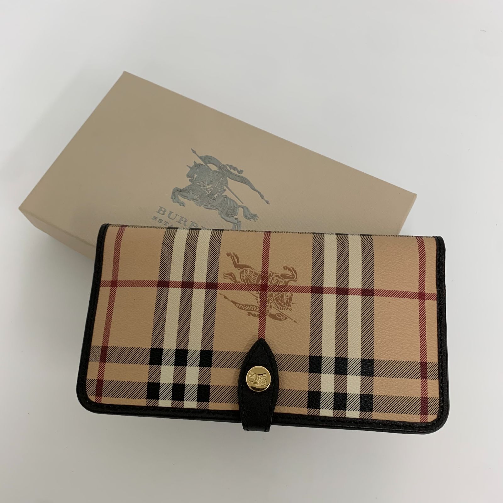 未使用品 BURBERRY 札入れ チェック 箱付き 441