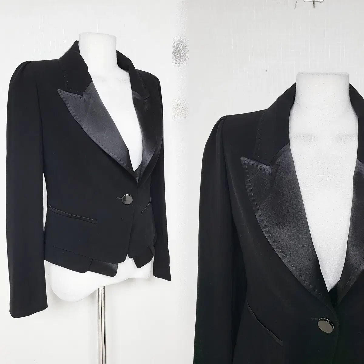 JIGOTT 正規品 シルクツートンKARA（カラ） クロップドジャケット 66 ブラック