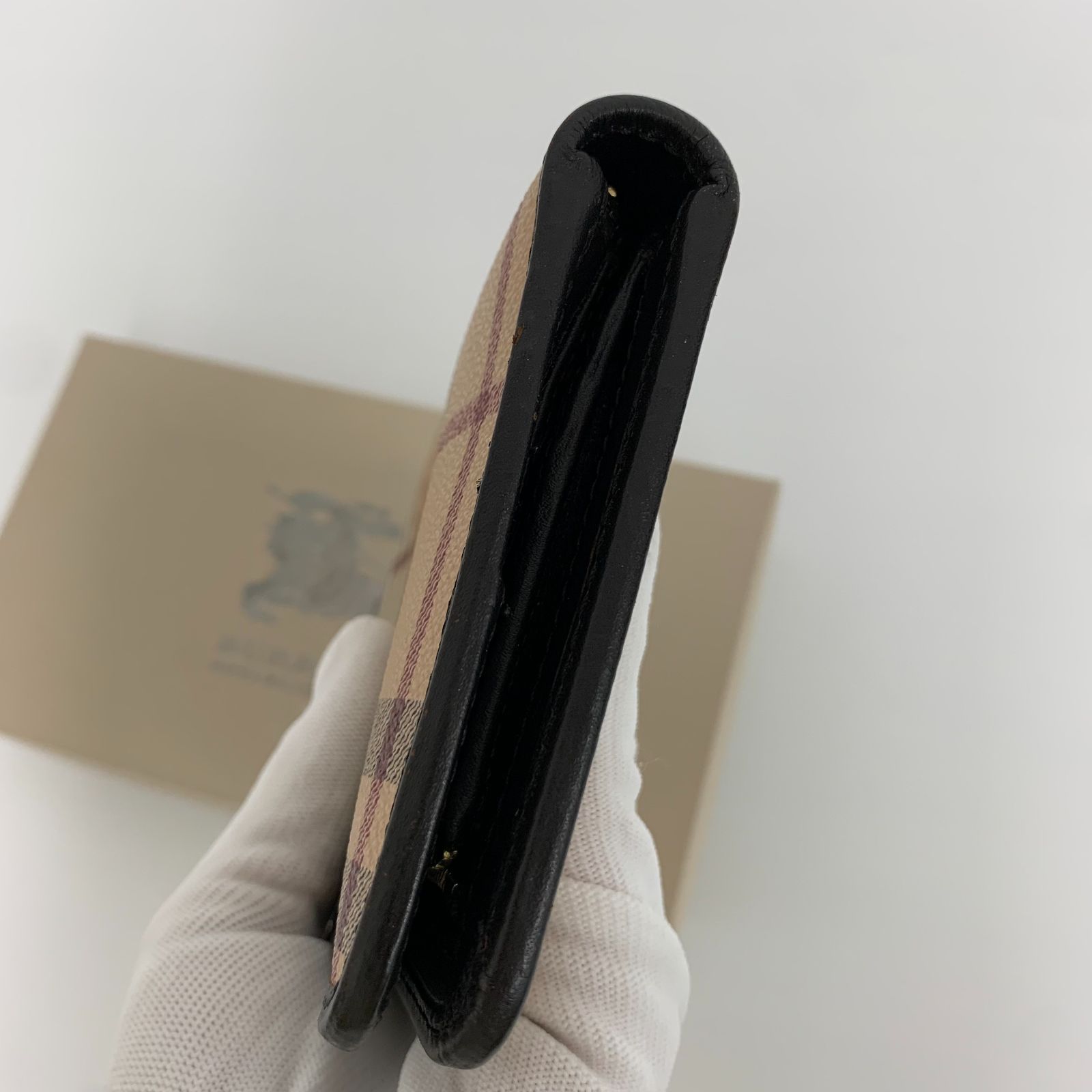 未使用級】バーバリー ノバチェック シャドーホース 長財布 箱付き 極 
