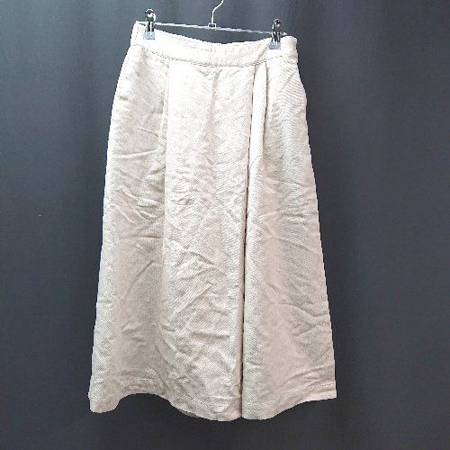◇ BALLSEY ボールジィ 麻混 無地 バックウエストゴム 2タック ショートパンツ サイズ34 ベージュ レディース E 【1309250031185】