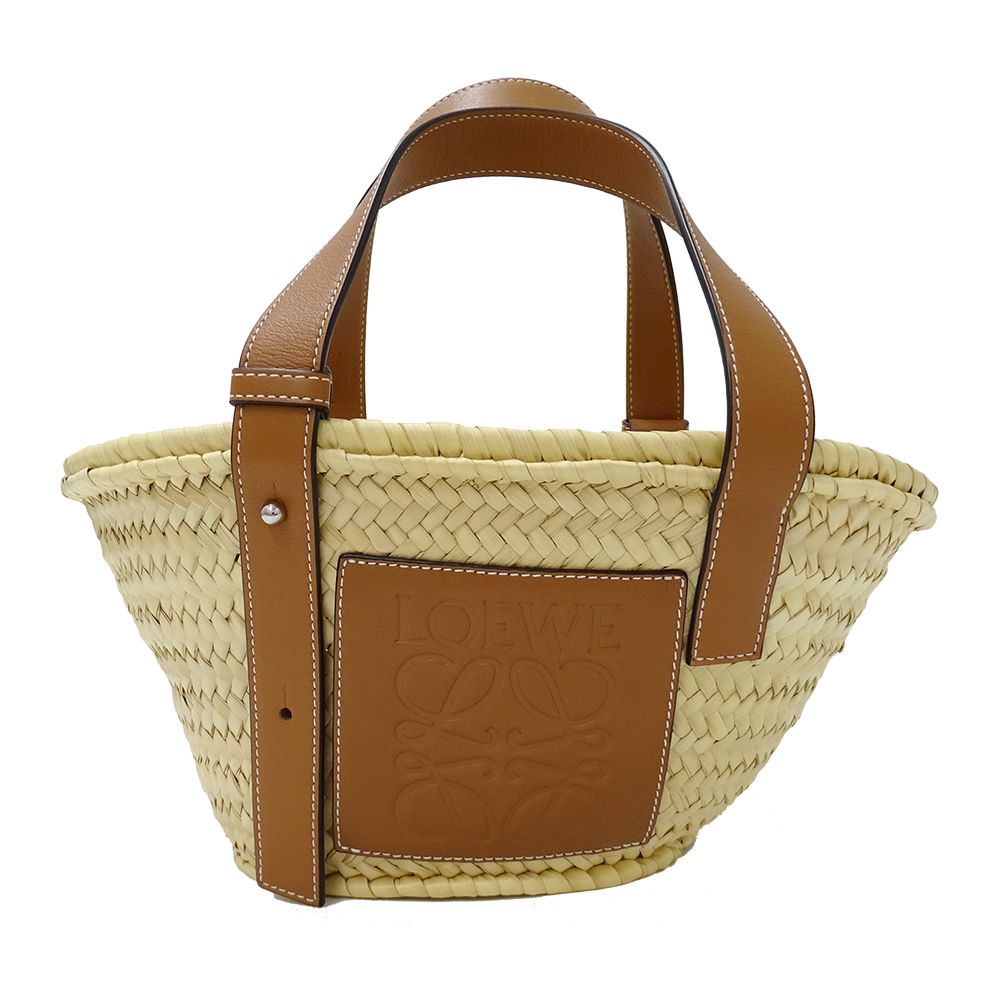 ロエベ LOEWE バッグ レディース ブランド ハンドバッグ パームリーフ カーフレザー バスケットバッグ スモール ナチュラル タン ベージュ ブラウン お出かけ おしゃれ 大人 かごバッグ 夏 【中古】