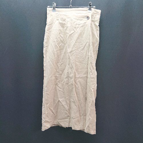 ◇ ◎ AZUL BY MOUSSY ウエストゴム ボタン 切り返し 薄手 ひざ丈 タイト スカート サイズM ブラウン レディース E 【1309250037873】