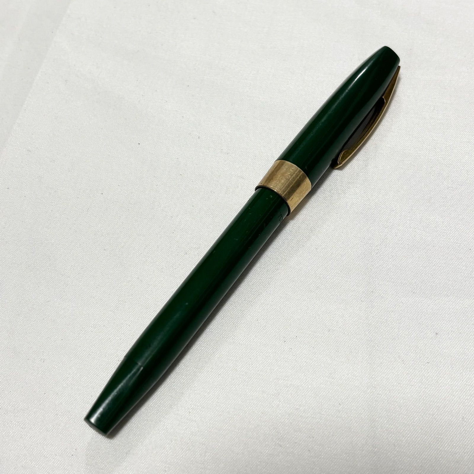 【送料無料】SHEAFFER/シェーファー/万年筆/グリーン×ゴールド/ペン先14K/文房具/筆記用具/中古品/筆記未確認