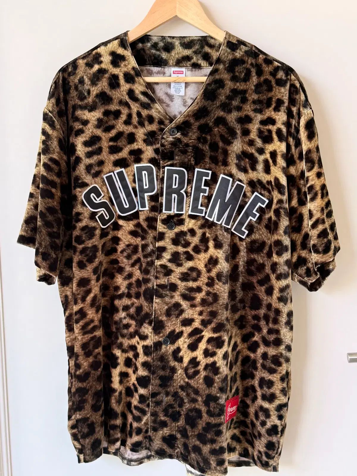 Supreme シュプリーム ツアーベルベット ベースボール ジャージ ヒョウ柄 レオパード