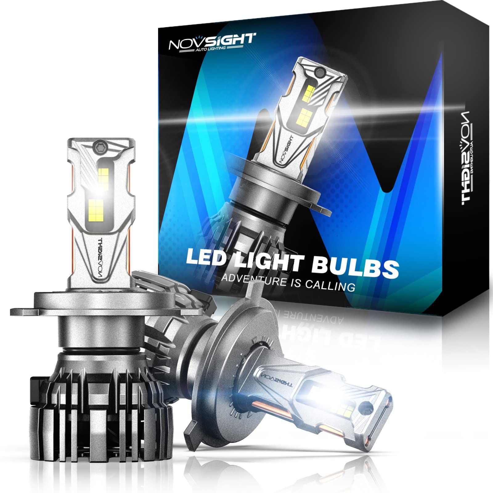 NOVSIGHT led ヘッドライト H4 hi/lo 30000lm(15000lm*2) 車検対応12v車適応 140w(70w*2) 6500k 12V 車 バイク用 IP68 超高輝度 爆光 高性能バルブ 販売者2年保証 2個入り