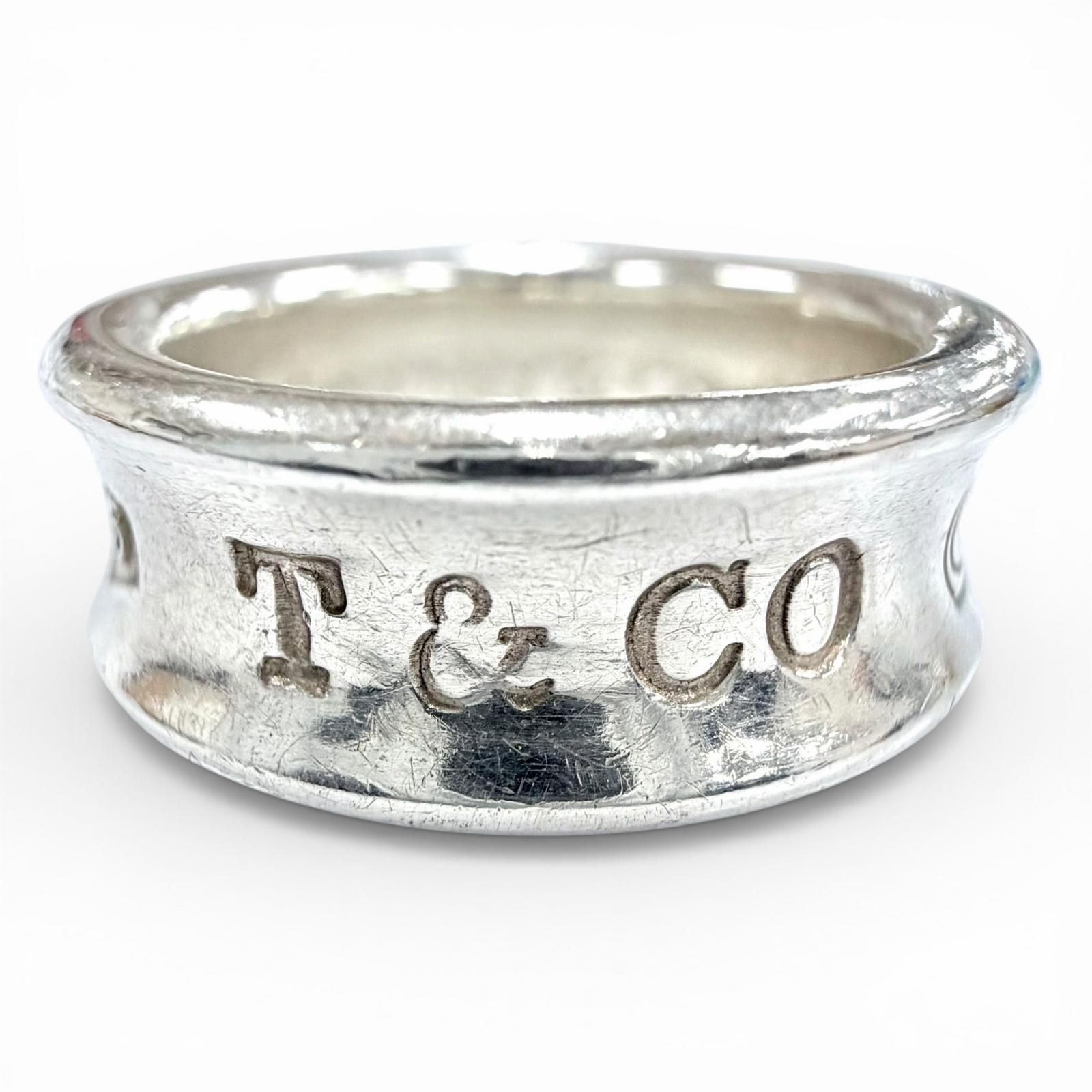 美品◇TIFFANY&Co. ティファニー 1837 ナロー リング ミディアム 925 現行品 指輪 アクセサリー シルバー JP8号 重量6.9g レディース