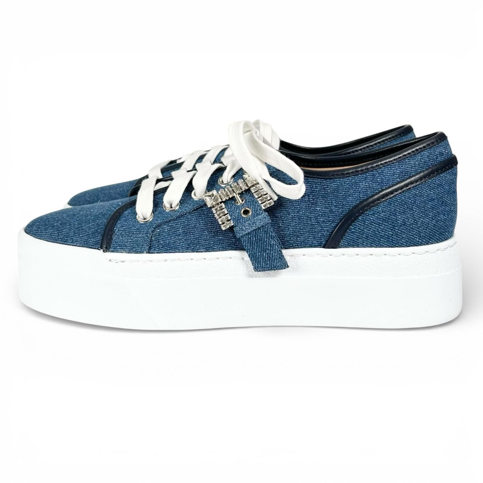 極美品△Sergio Rossi セルジオロッシ B08910 SR TWENTY BUCKLE 厚底 