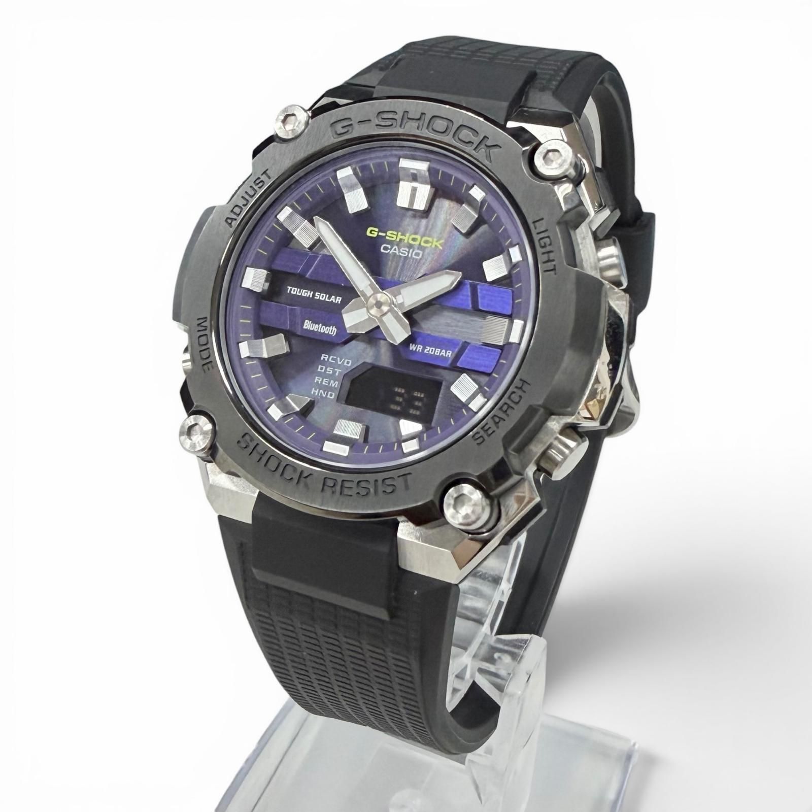 極美品□CASIO G-SHOCK カシオ ジーショック GST-B600A-1A6JF ソーラー Bluetooth機能搭載 20気圧防水 腕時計 ブラック メンズ 箱付き