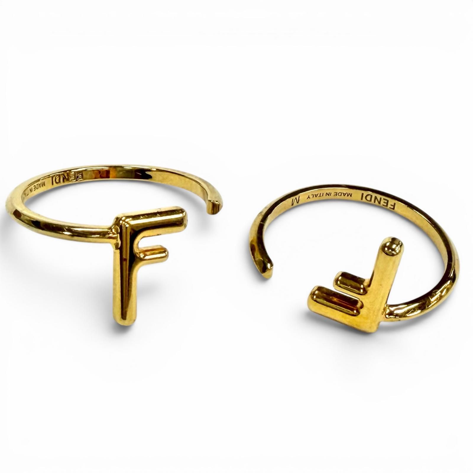 美品◇FENDI フェンディ FFリング ズッカ 2連 リング・指輪 