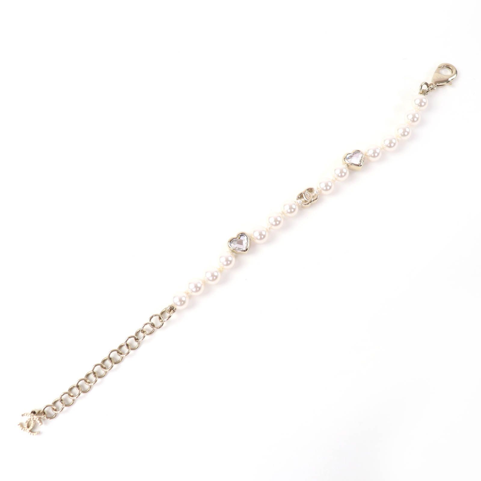 極美品☆CHANEL シャネル B25B ココマーク ハートラインストーン 
