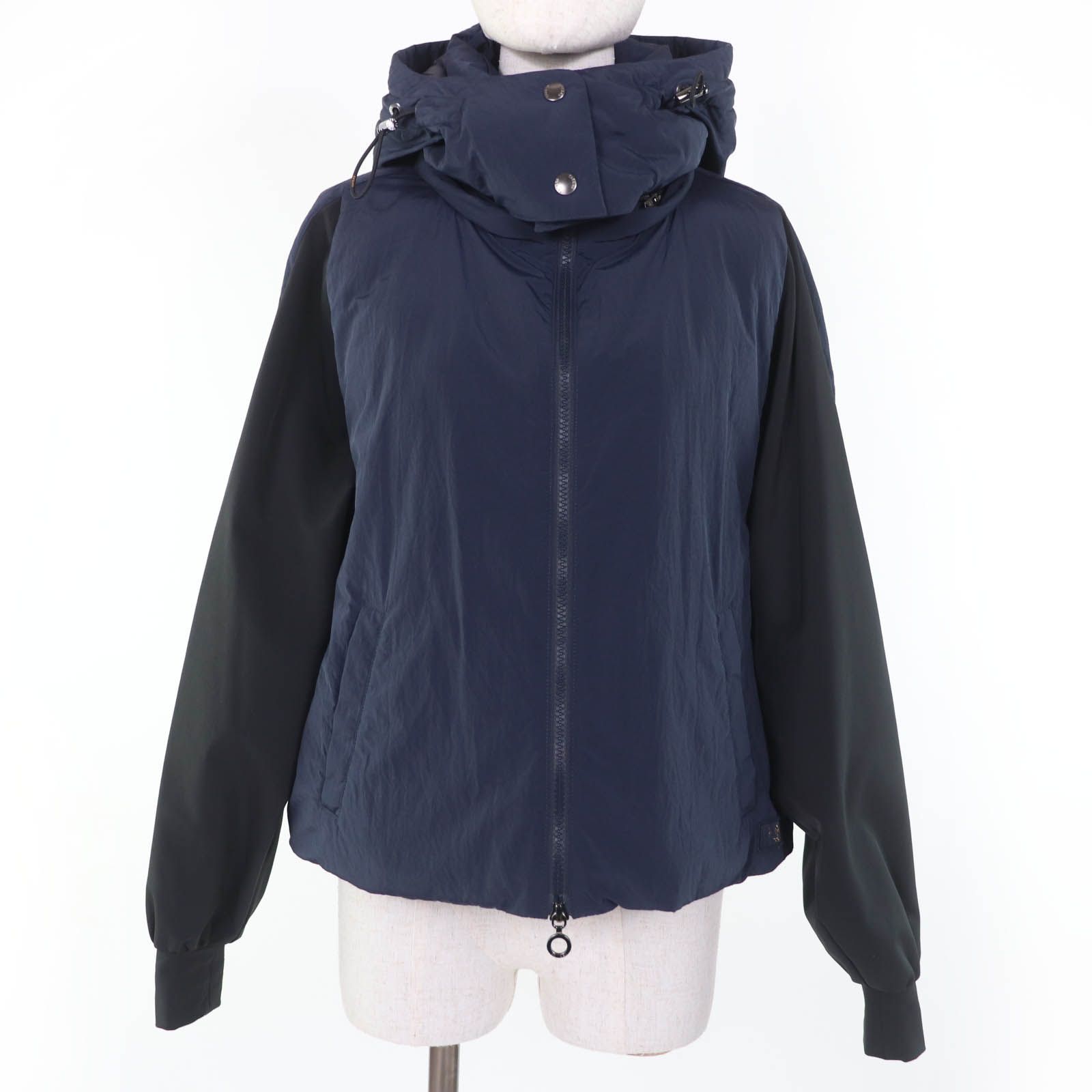 美品☆TATRAS タトラス LTAT21A4855 LEMPIC レムピク フード付き ZIP UP ダウンジャケット ネイビー ブラック 02 正規品 レディース