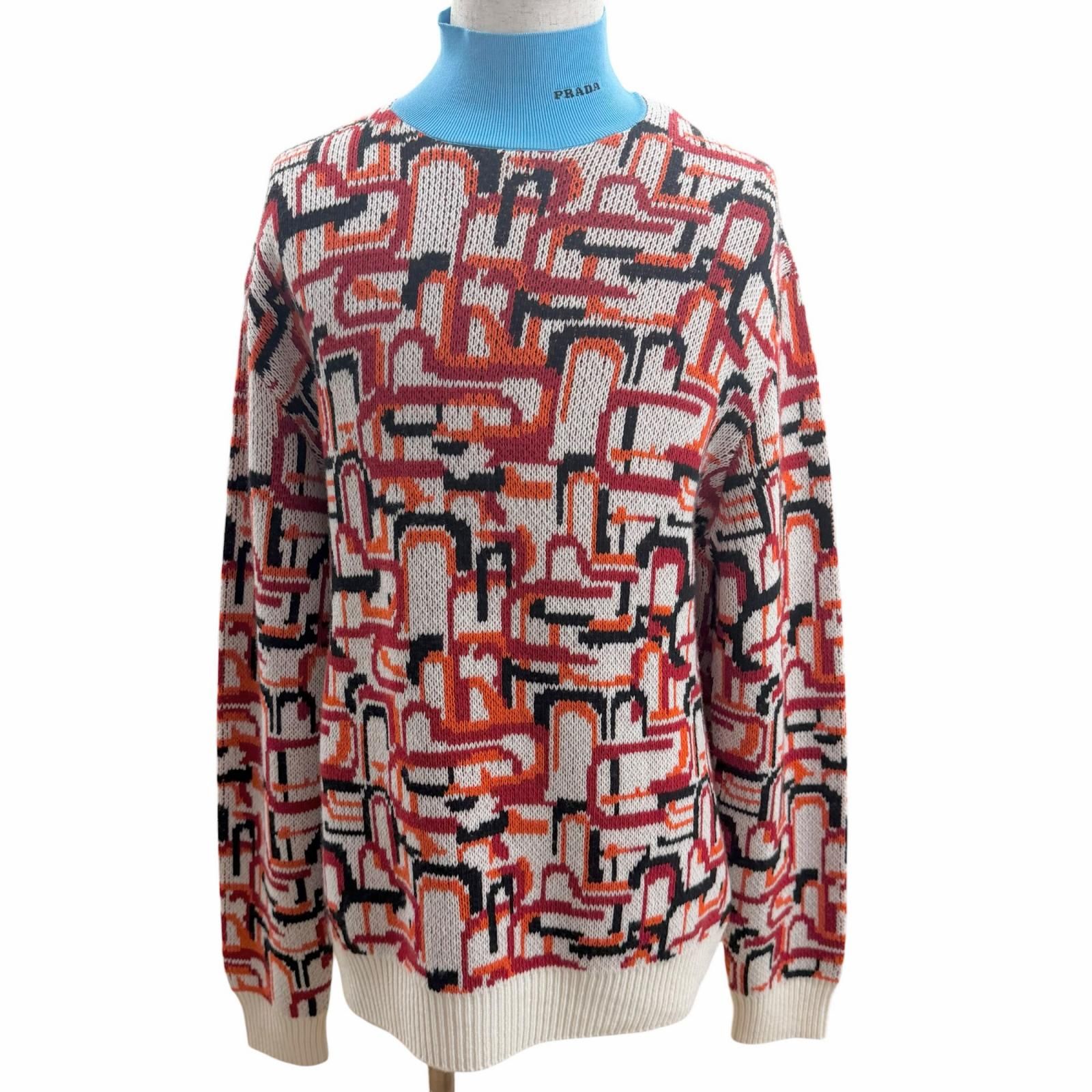 極美品□PRADA プラダ 22AW UMR536 バージンウール カシミヤ 
