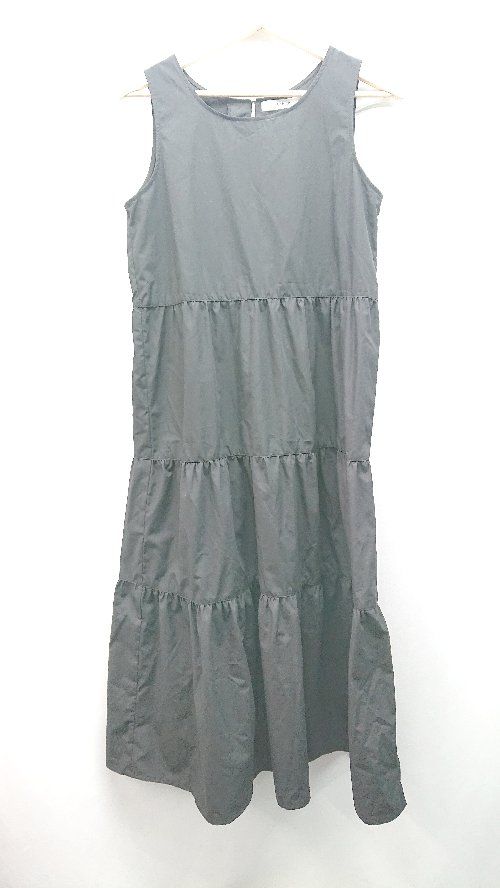 ◇ bohmal スリーブレス ティアード ワントーン シンプル かわいい ロング丈 ワンピース サイズF ブラック レディース E 【1310050015244】