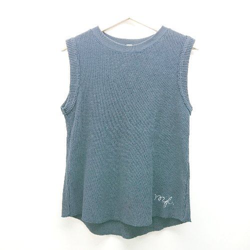 ◇ MILKFED ワッフル生地 スリーブレス カジュアル シンプル カットソー サイズS ネイビー レディース E 【1310050015428】
