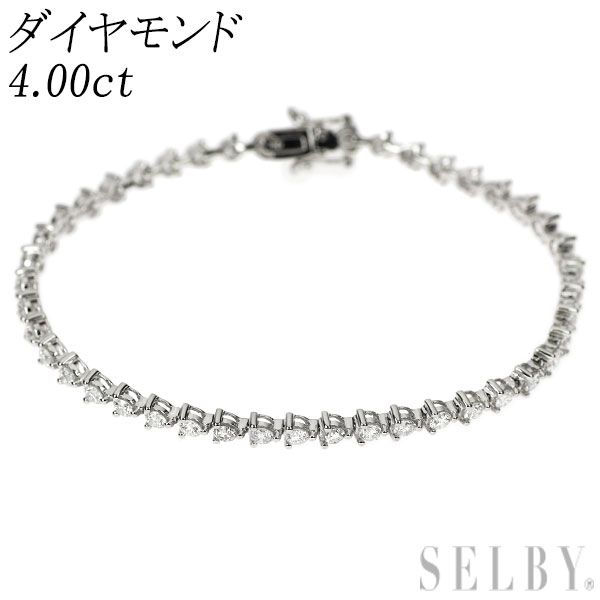K18WG ダイヤモンド テニス ブレスレット 4.00ct