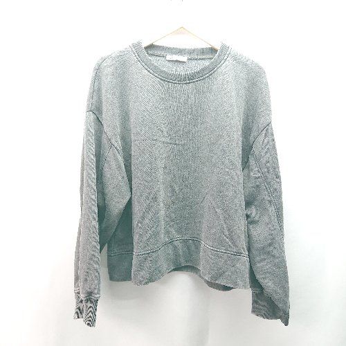 ◇ ZARA プルオーバー シンプル 裏起毛 大人カジュアル 長袖 トレーナー サイズL グレー レディース E 【1310050041601】