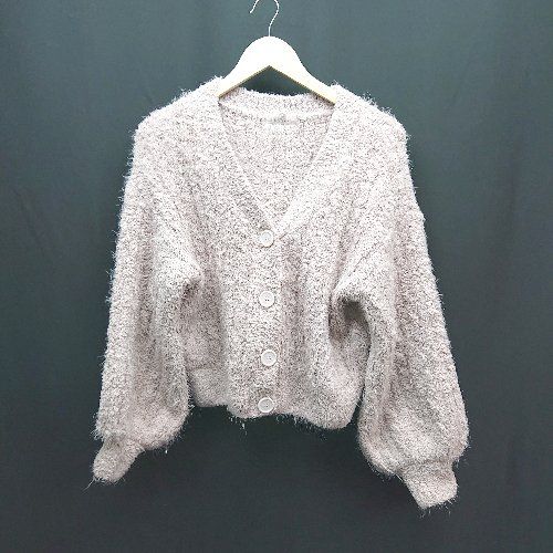 ◇ one after another NICE CLAUP フロントボタン もこもこ フェミニン 長袖 セーター 表記なし ピンク レディース E 【1310050042134】