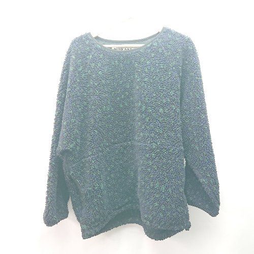 ◇ niko and … ニコアンド ラウンドネック ドット ボア 長袖 プルオーバー 表記なし ネイビー レディース E 【1310130001259】