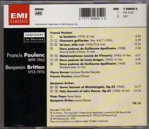 【CD】Poulenc / Britten