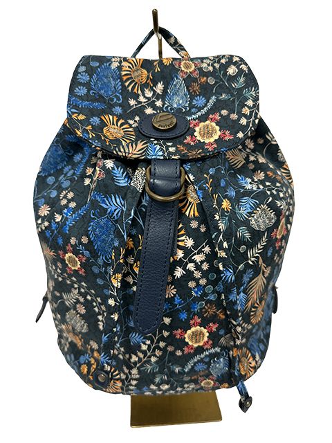 【中古】Bonfanti ボンファンティ キャンバス リュックサック　柄物　バックパック　リバティファブリック＿S02＿セルモアから出品＿s-0314-r02