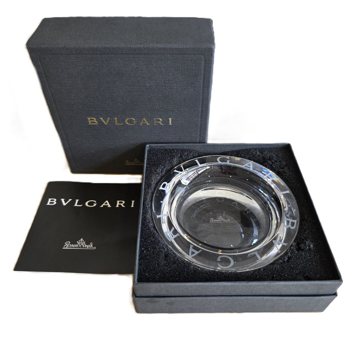 BVLGARI ブルガリ ローゼンタール クリスタル 灰皿 メンズ クリスタル クリア 中古