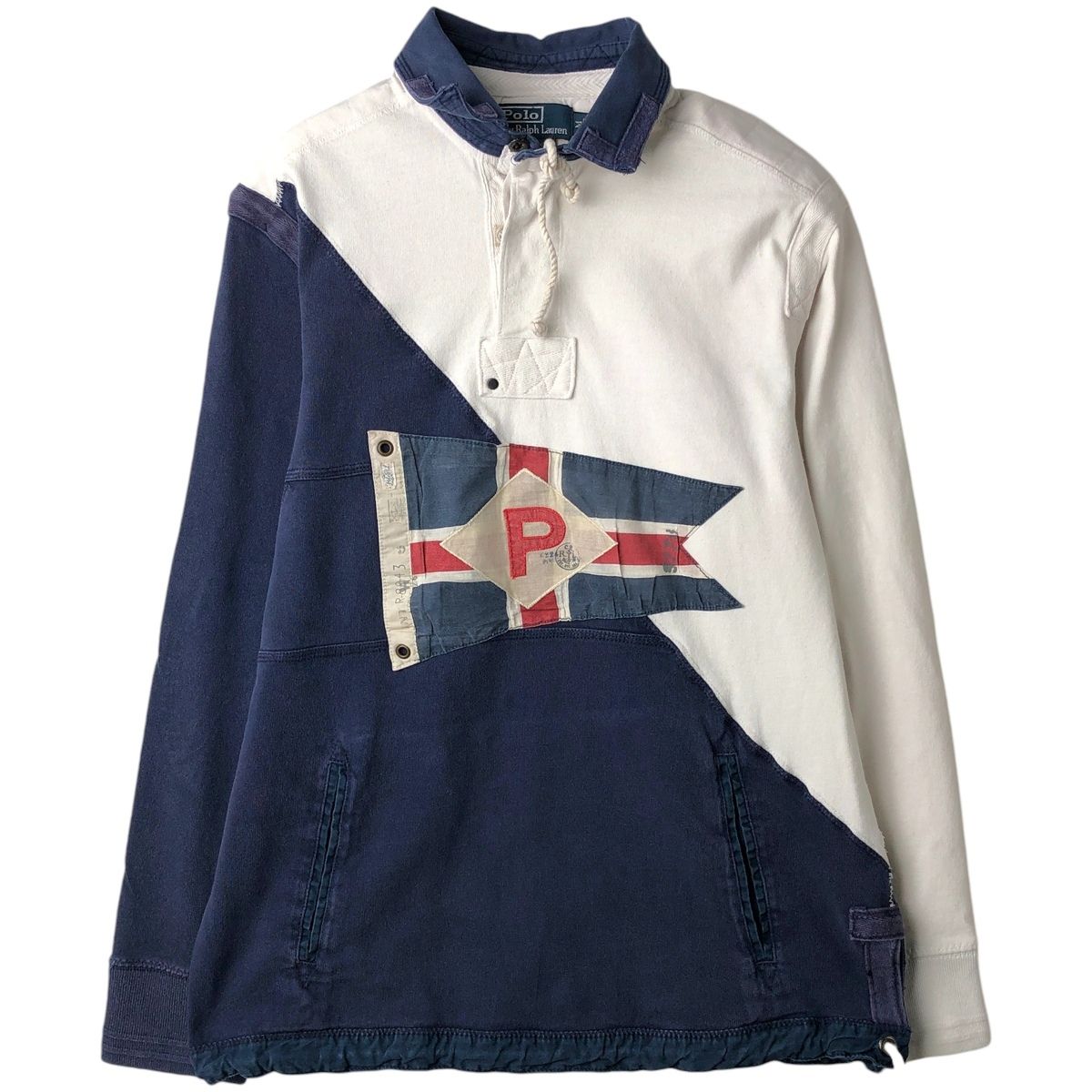 古着 ラルフローレン Ralph Lauren POLO by Ralph Lauren CUSTOM FIT 長袖 ラガーシャツ メンズM相当/eaa605058