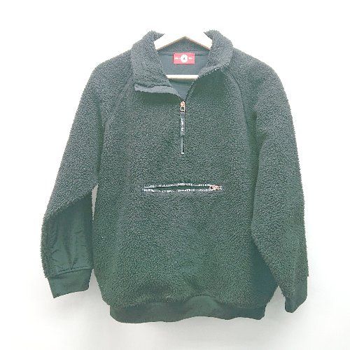 ◇ CONVERSE コンバース ハーフジップ スタンドカラー 長袖 ボアプルオーバー サイズM ブラック レディース E 【1310130009910】