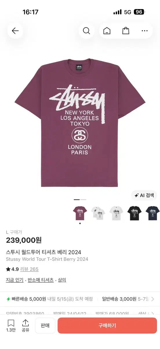 STUSSY WORLD TOUR VERY 半袖 Tシャツ