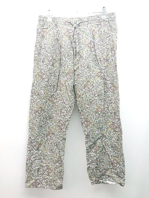 ◇ ZARA ザラ 花柄 総柄 ウエストゴム 薄手 パンツ サイズM カーキ レディース E 【1310130013160】
