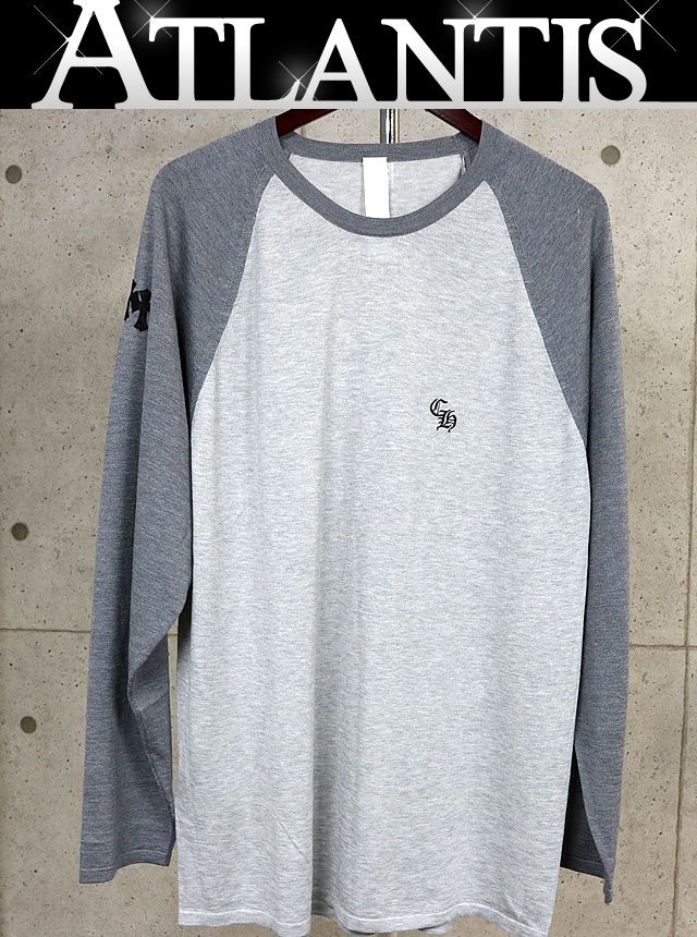CHROME HEARTS 新宿店 クロムハーツ 新品 Y NOT トリプルクロスパッチ付き ロンT メンズ size:XL グレー 【31187】