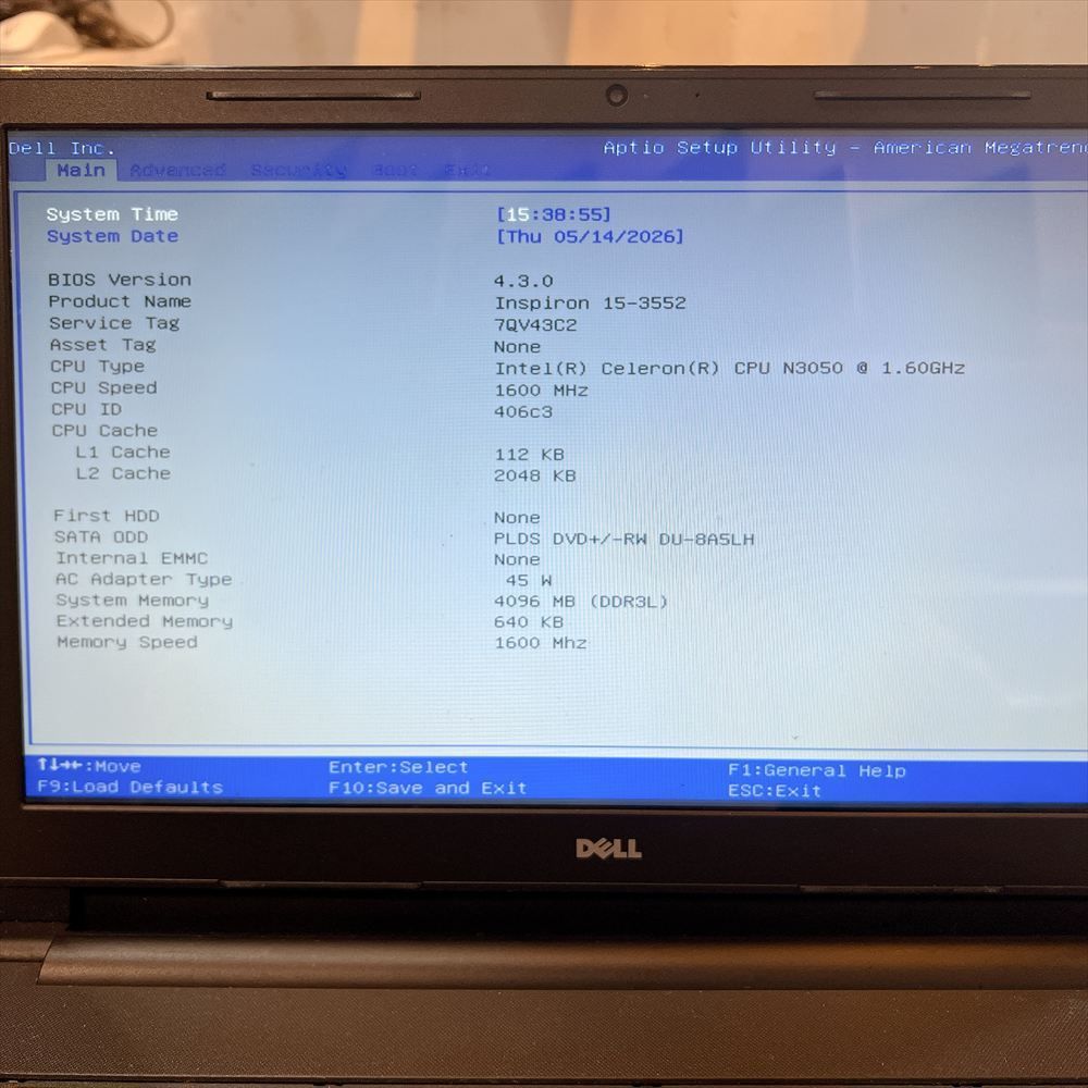 ジャンク】DELL Inspiron 15 3552 メモリ4GB - メルカリ