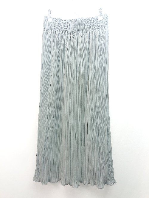 ◇ classical elf メロー ウエストゴム タイト型　綺麗め ロング プリーツ スカート サイズM～L グレー レディース E 【1310130012927】